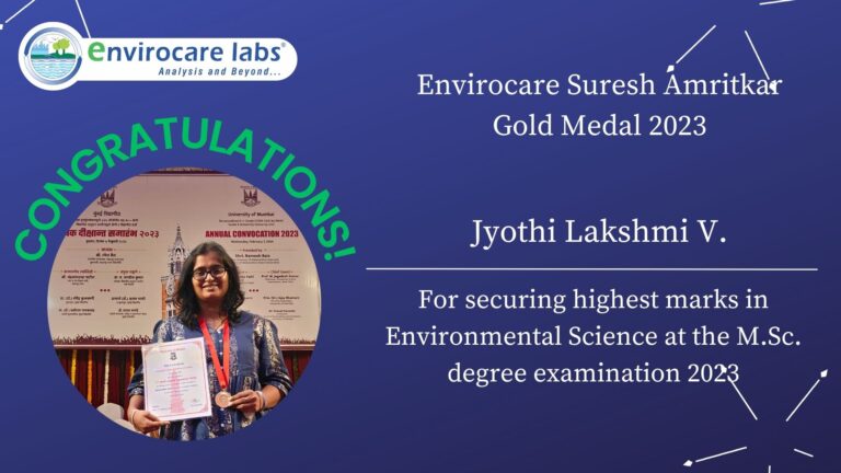 Envirocare Labs Suresh Amritkar Gold Medal Award 2023-24.