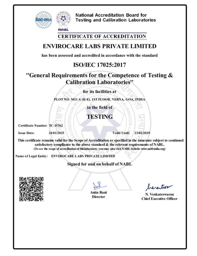 NABL Accredited Lab in Goa | Envirocare Labs